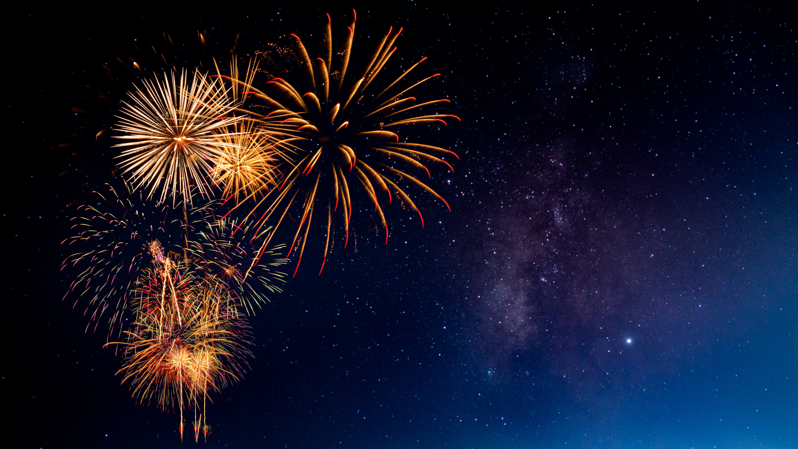 Fireworks over the bay on New Year’s Eve
