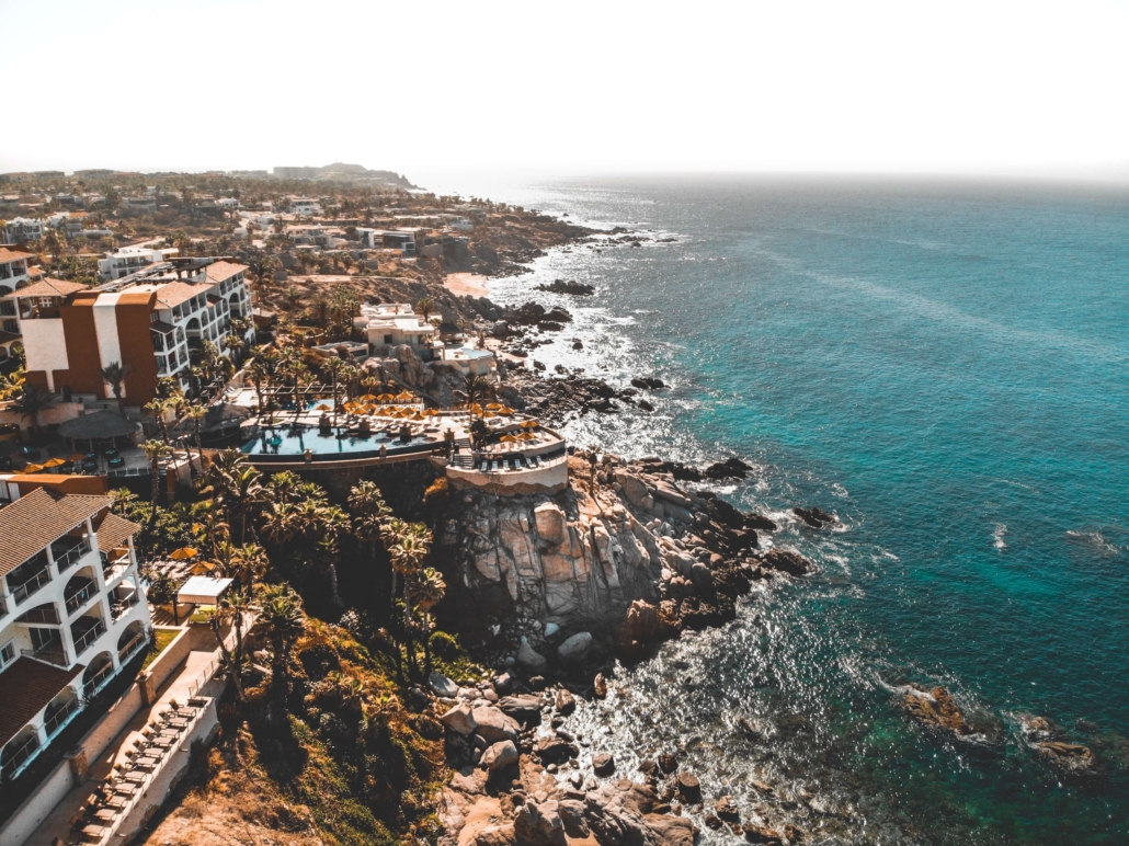 Cabo coastal view Cabo Coastal view with vacation homes on cliff's edge