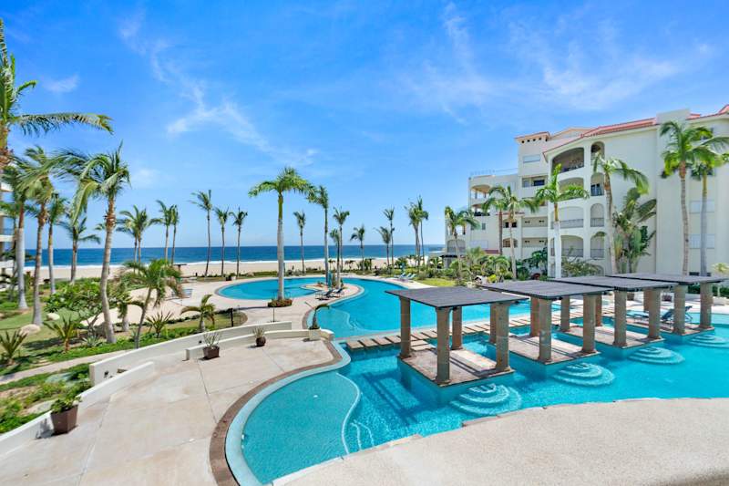 Tortuga Bay resort pools on the beach in San José del Cabo
