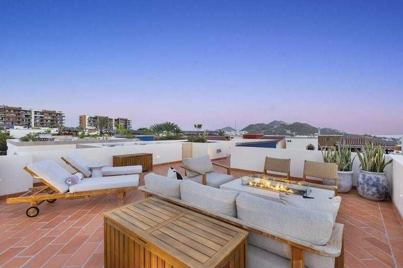 Casa Costera rooftop lounge with fire pit, Copala, Quivira