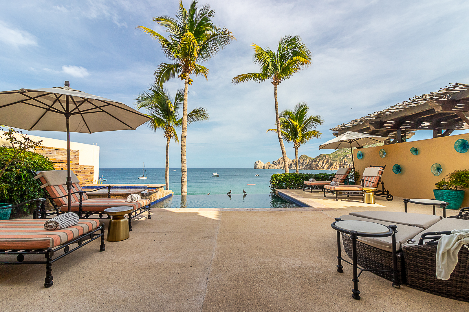 Outdoor dining and BBQ area at Villa Anais
