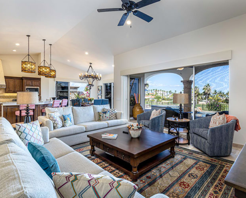Casa Bonita luxury rental living room in Cabo, Mexico