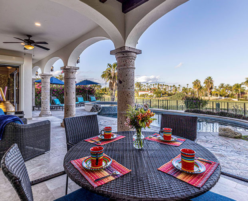 Casa Bonita luxury rental patio in Cabo, Mexico